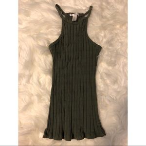 Ribbed Green Tank Top